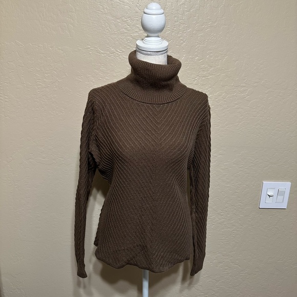 New York & Company Brown Turtleneck Sweater - Picture 3 of 15